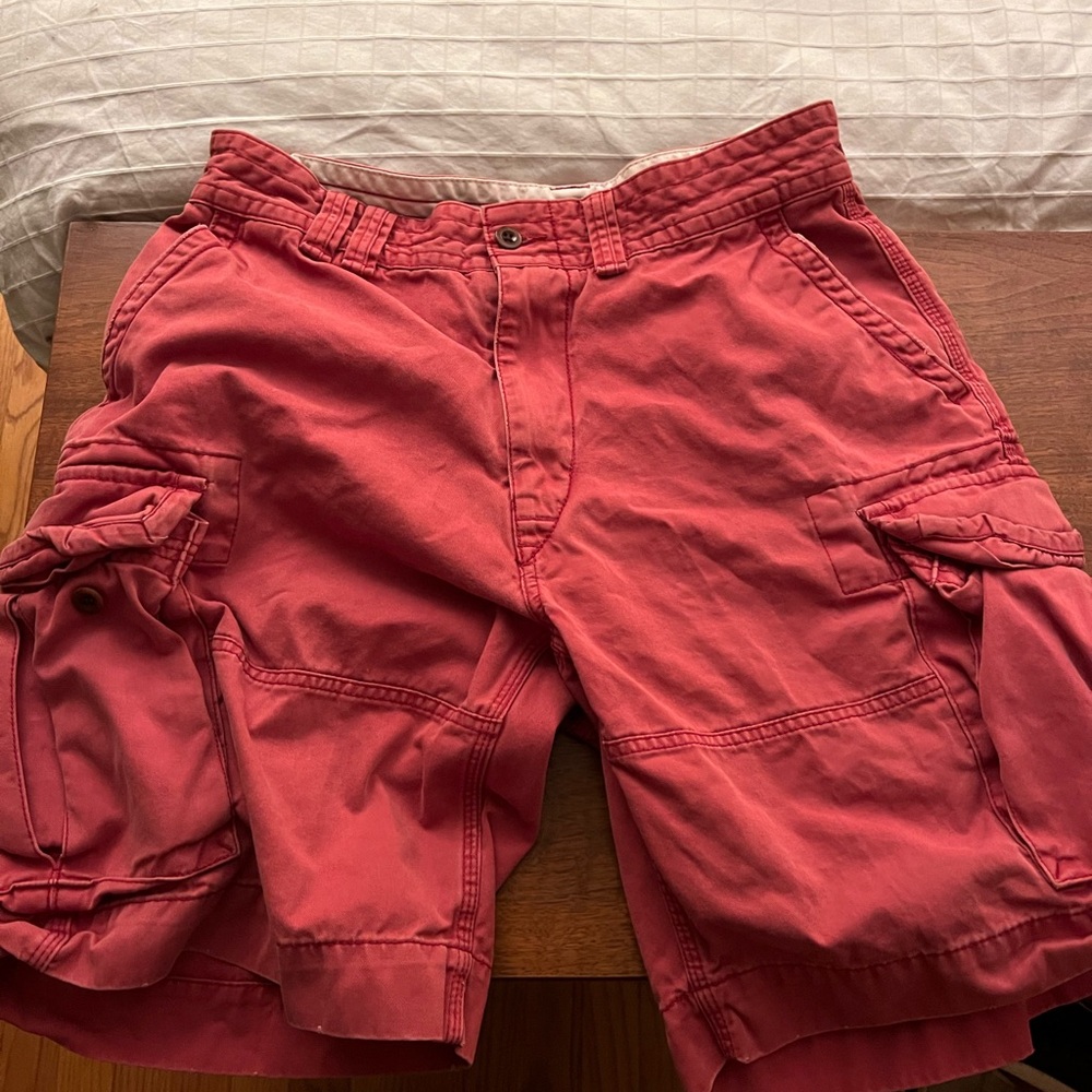 Ralph Lauren Men's faded Red Cargo Shorts